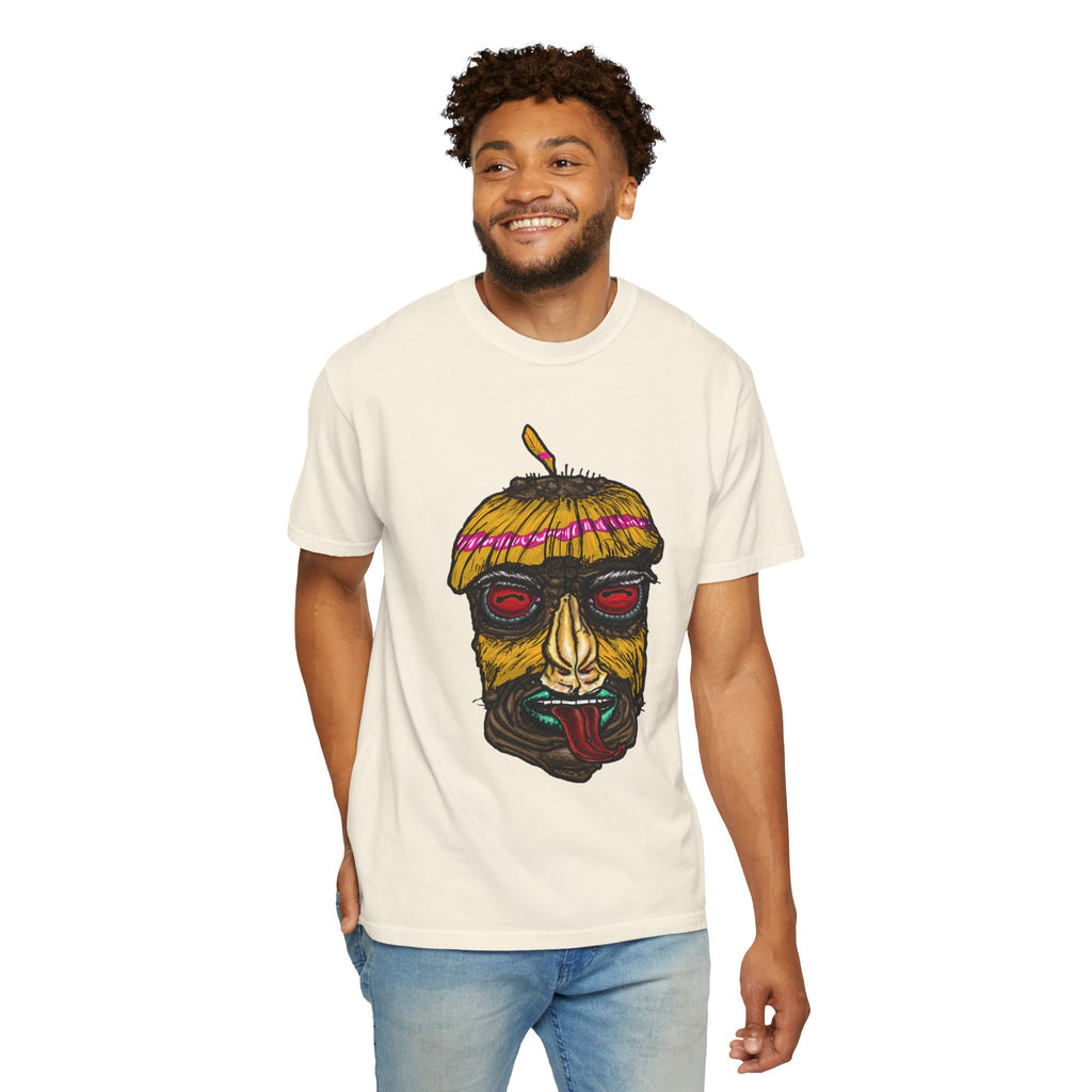 Freaky Features HorrorBird t-shirt, front shows deranged rooster head with long tongue, back shows open pizza box with bird nest and blue eggs
