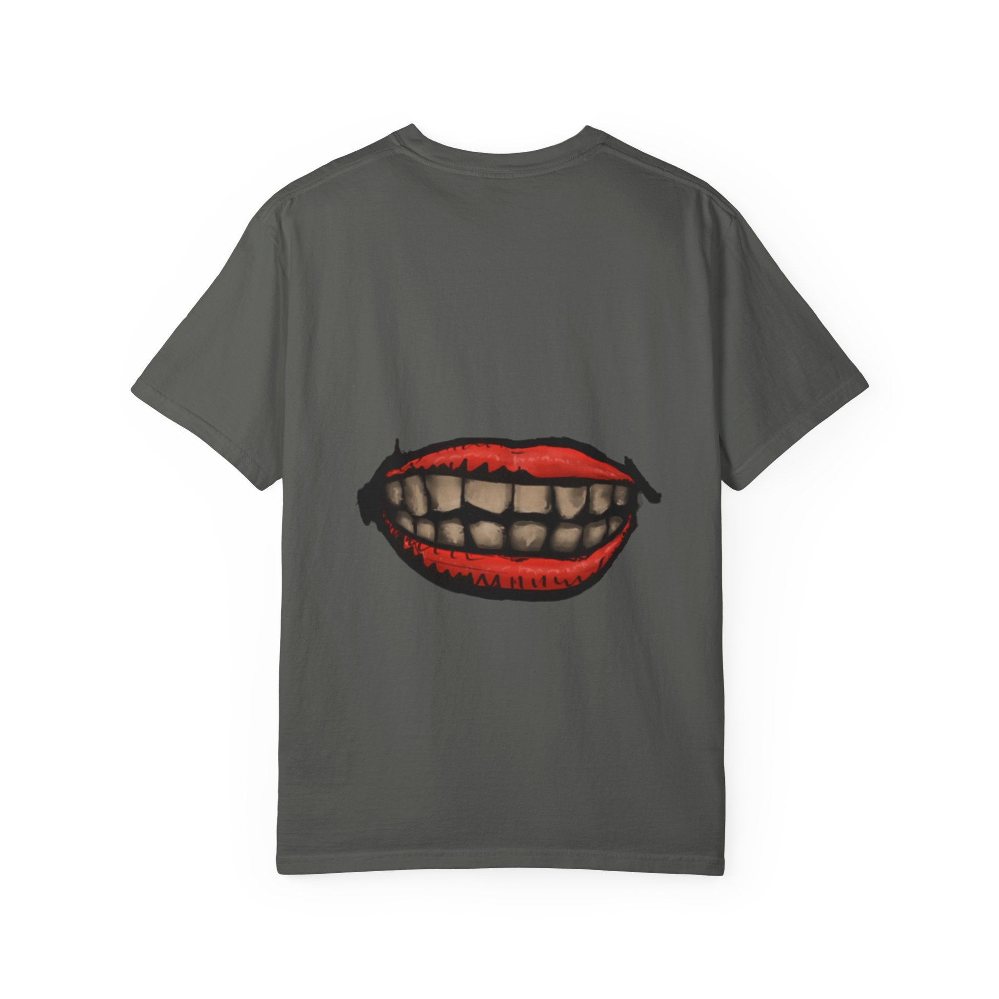Freaky Features - Back Bite T-Shirt:

Back: Back Bite T-Shirt: Bold red monster mouth with sharp teeth on the back. Spooky-cute monster graphic tee from Freaky Features.


