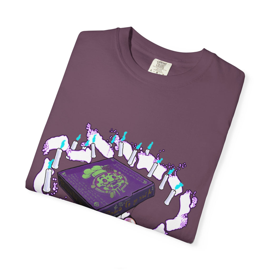 Pizzabytes Mystic Pizza T-shirt, Front, pizzabox, pizza delivery, pizza, mystic, undead, horror