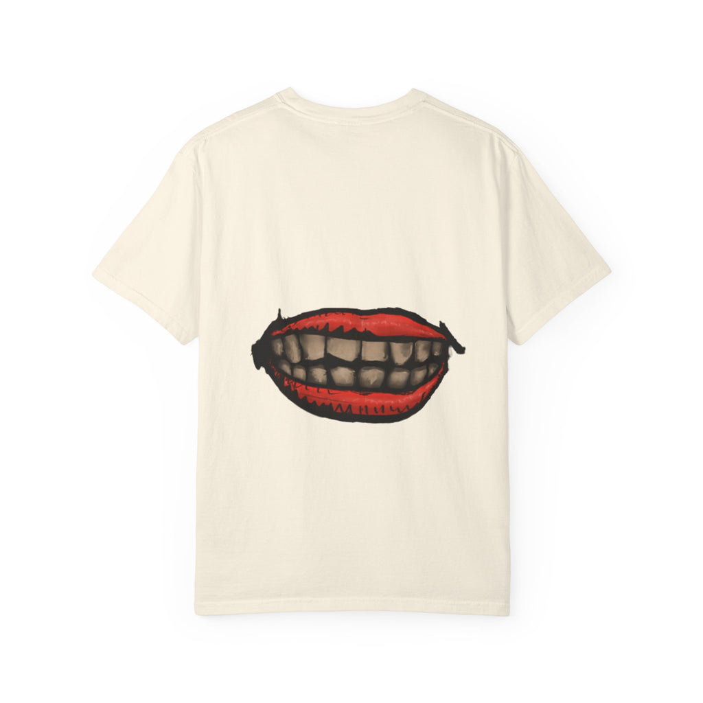 Freaky Features - Back Bite T-Shirt:

Back: Back Bite T-Shirt: Bold red monster mouth with sharp teeth on the back. Spooky-cute monster graphic tee from Freaky Features.


